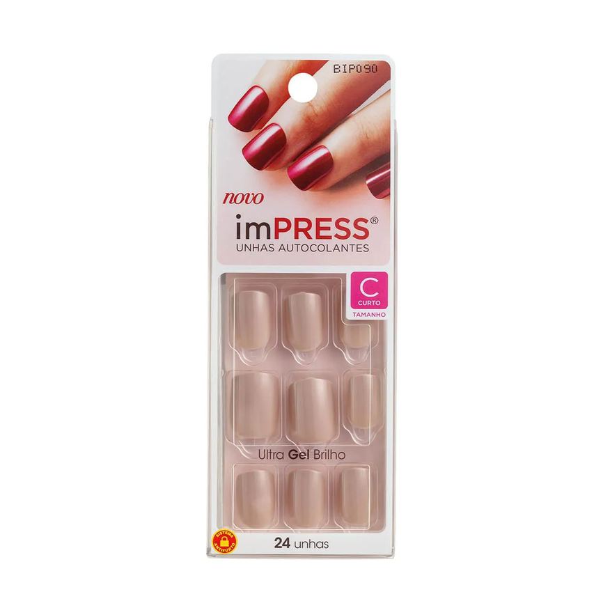Autocolantes Unhas Impress Girlie Girl Curto com 24 Unidades