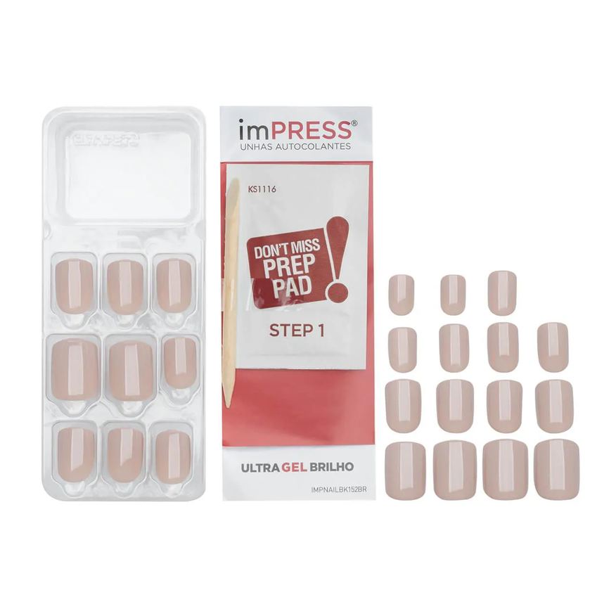 Autocolantes Unhas Impress Girlie Girl Curto com 24 Unidades