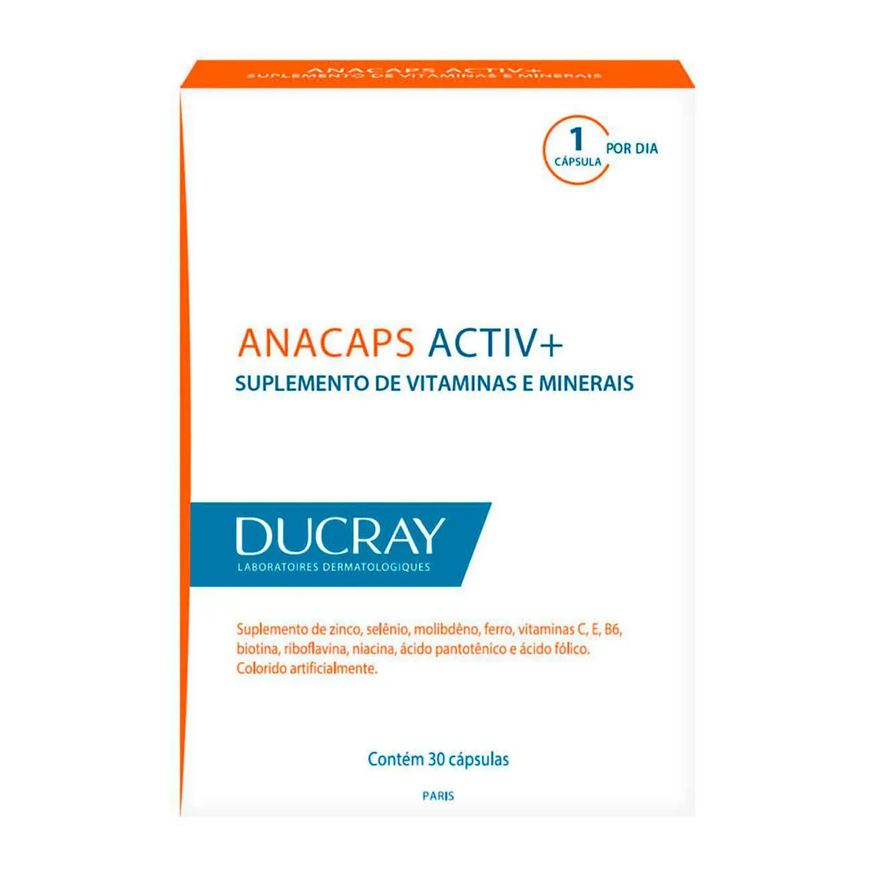 Anacaps Polivitamínico Activ+ Cabelos e Unhas 30 cápsulas