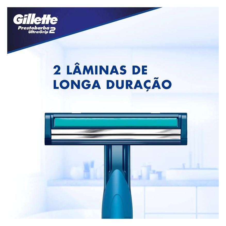 Gillette Aparelho para Barbear Masculino Prestobarba Ultragrip com 2 unidades