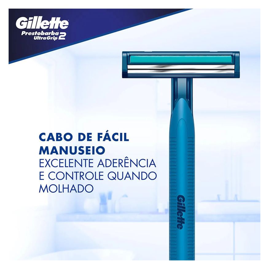Gillette Aparelho para Barbear Masculino Prestobarba Ultragrip com 2 unidades