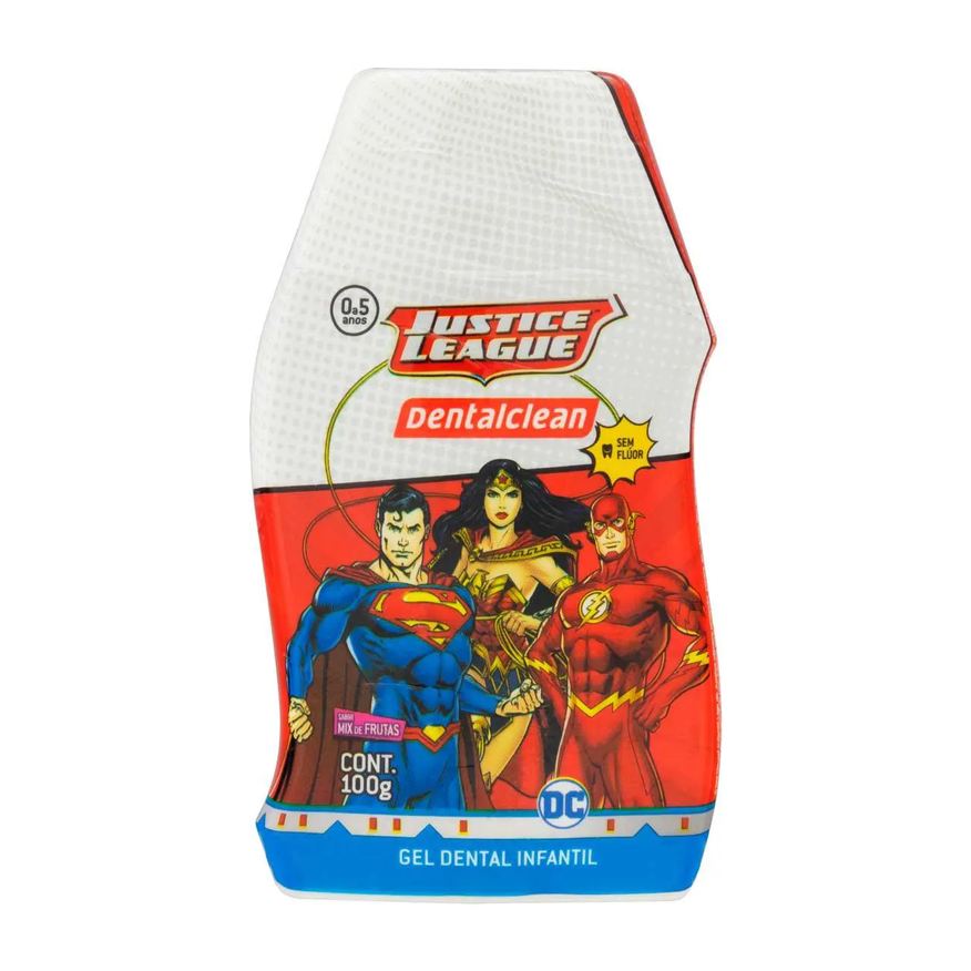 Dentalclean Gel Dental Infantil Liga da Justiça Sabor Mix de Frutas com 100g