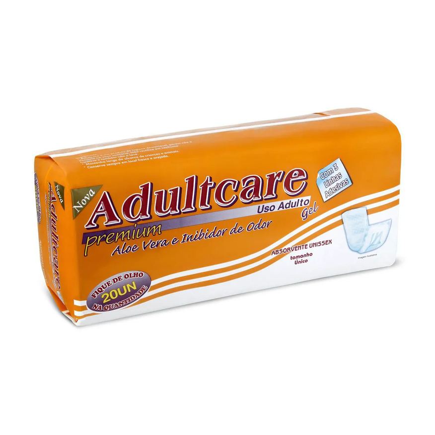 Adultcare Absorvente para Incontinência Urinária Premium Unissex Absorção Intensa 20 unidades