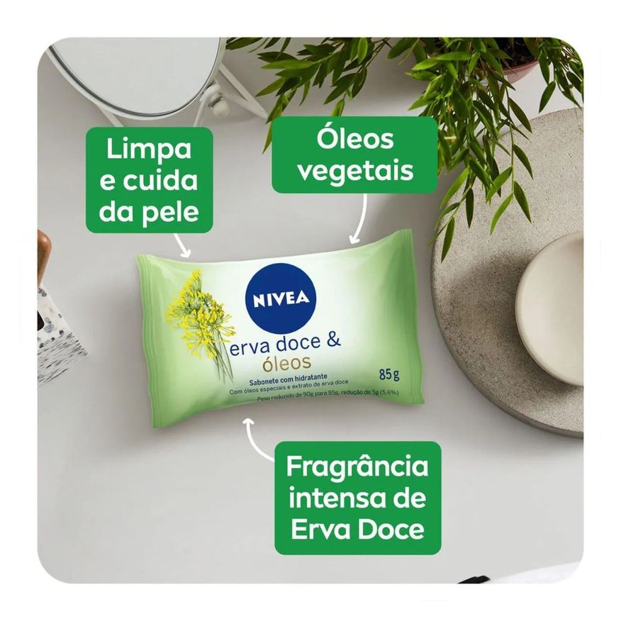 Nivea Sabonete em Barra Erva Doce & Óleos 85g