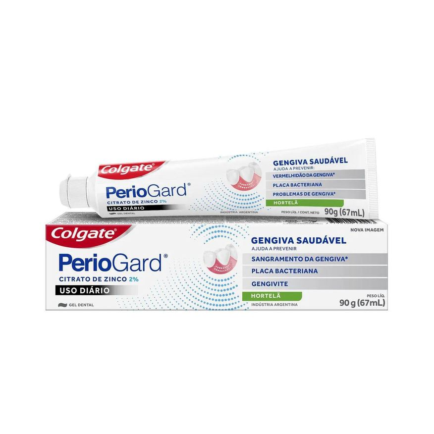 Cuidado Kit com a Gengiva Periogard Pasta de Dente em Gel Sabor Hortelã + Escova de Dente Extra Macia + Enxaguante Bucal Sem Álcool Extra Mint
