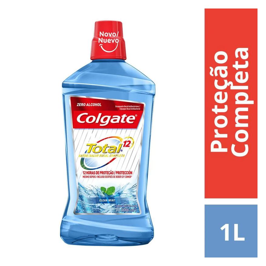 Colgate Enxaguante Bucal Sem Álcool Total 12 Clean Mint 1L