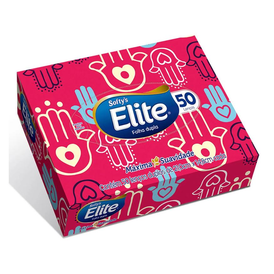 de Lenço Papel Softy's Elite Folha Dupla com 50 unidades