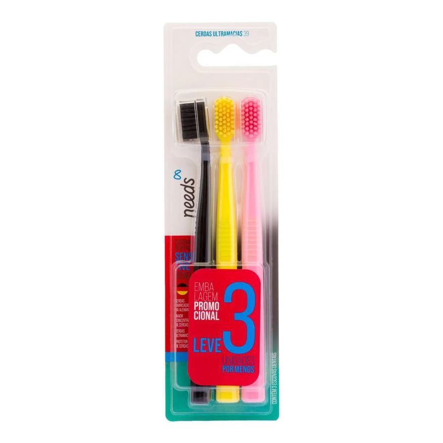 Needs Escova de Dente Sensitive 6240 Ultramacia 3 Unidades