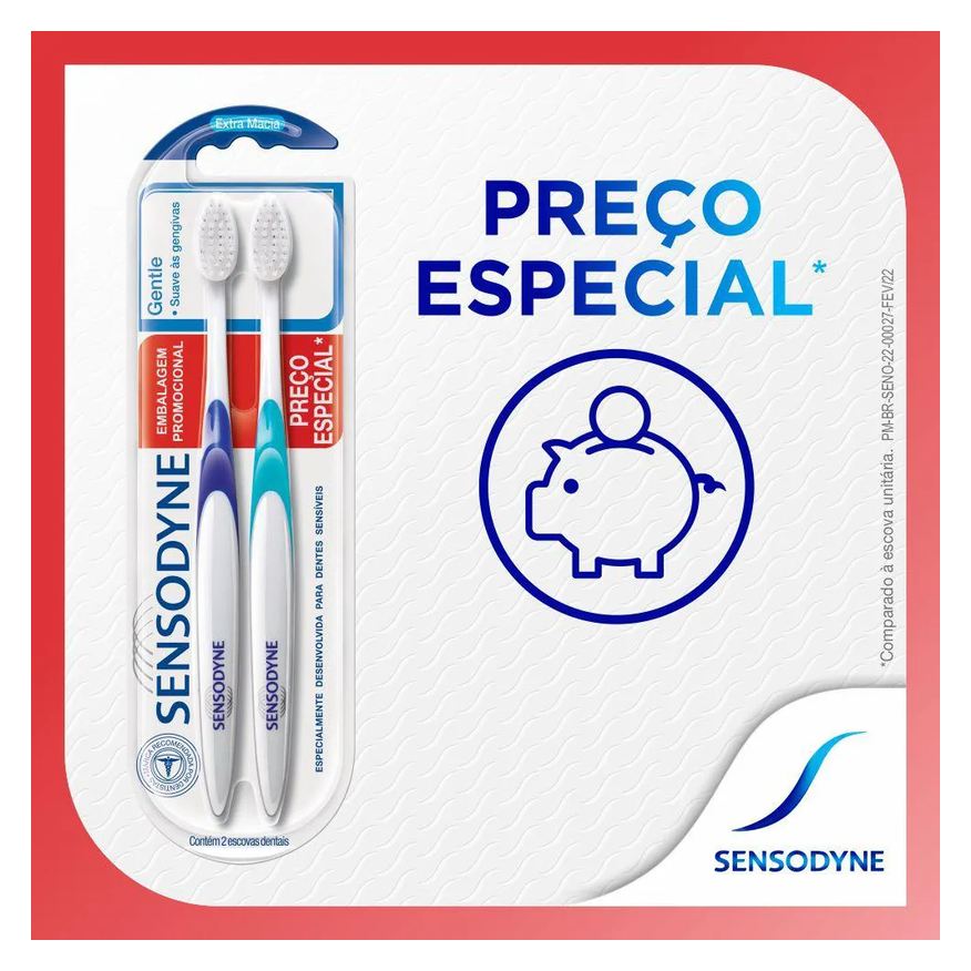 Sensodyne Kit Escova de Dente Gentle Suave às Gengivas 2 unidades