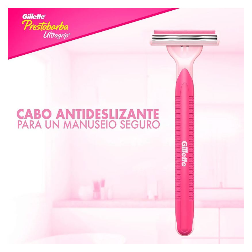 Gillette Aparelho de Depilar Feminino Prestobarba Ultragrip com 2 unidades