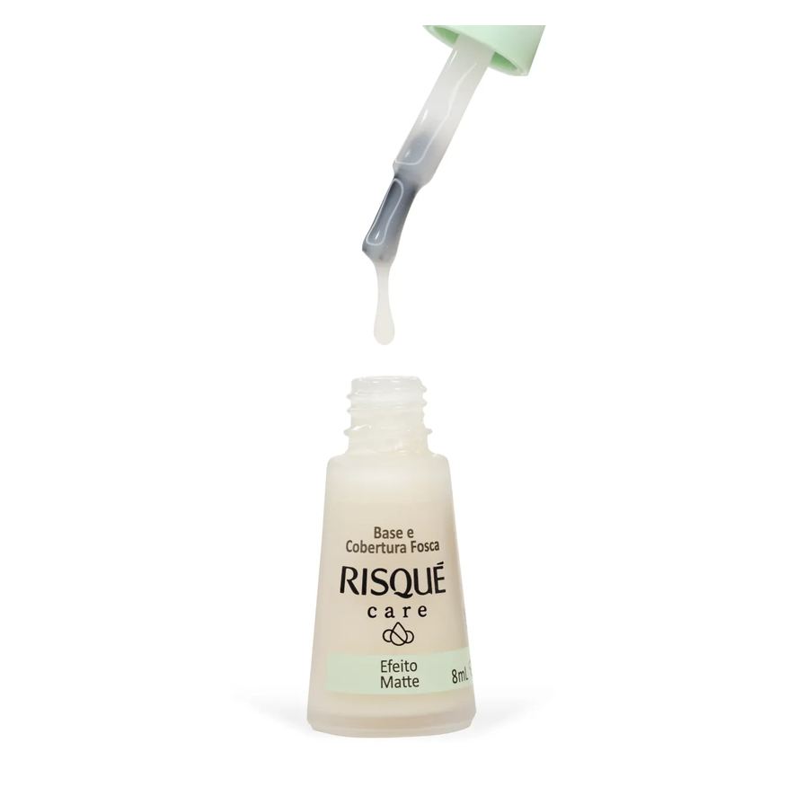 Base e Cobertura Risqué Care Fosca Efeito Matte 8ml