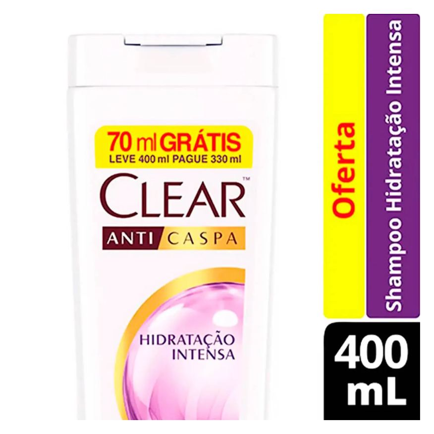 Anticaspa Shampoo Clear Hidratação Intensa 400ml