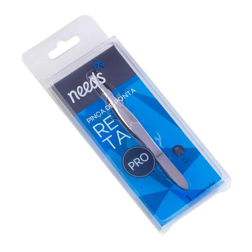 Needs Pinça de Ponta Reta PRO Inox 1 Unidade