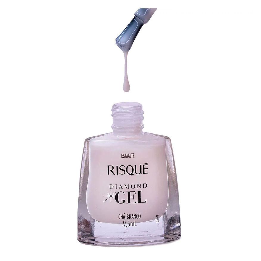 Risqué Esmalte Diamond Gel Chá Branco Hipoalergênico com 9,5ml