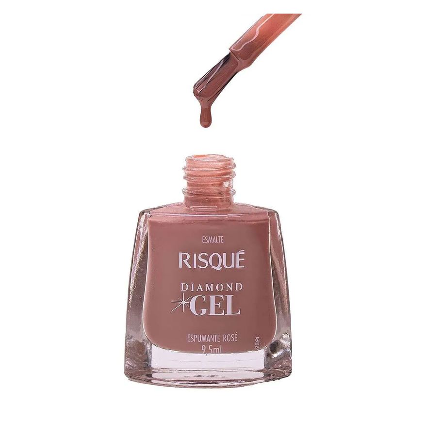 Risqué Esmalte Diamond Gel Espumante Rosé Hipoalergênico com 9,5ml