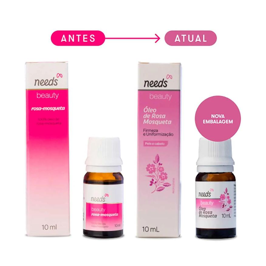 Needs Óleo de Rosa Mosqueta Beauty Pele e Cabelo 10ml