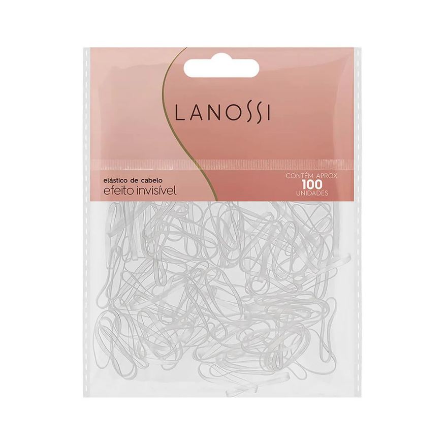 Lanossi Elástico de Cabelo Efeito Invisível - 100 unidades