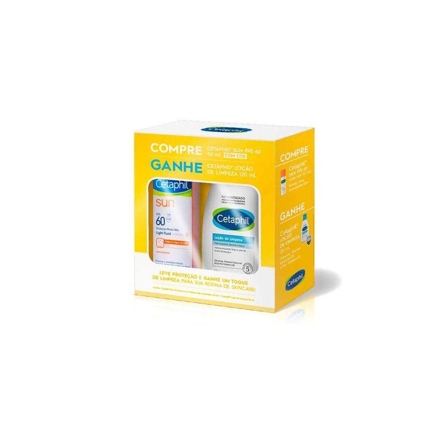 Cetaphil Kit Protetor Solar Sun FPS 60 com Cor com 50ml + Loção de Limpeza com 120ml