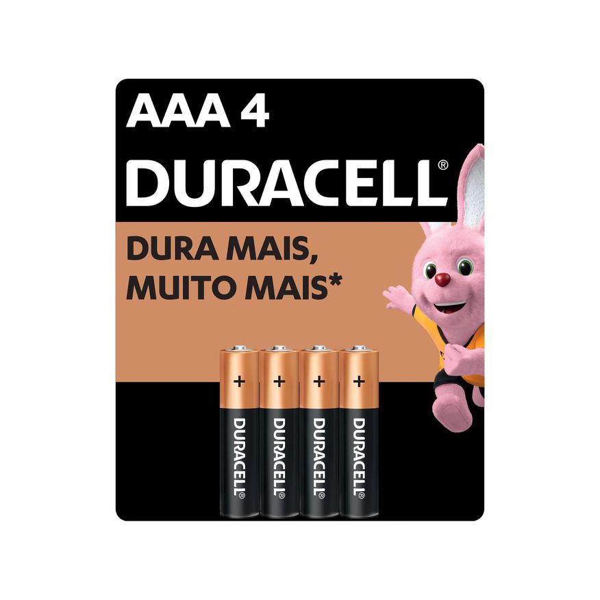 AAA Pilha Duracell Palito com 4 unidades