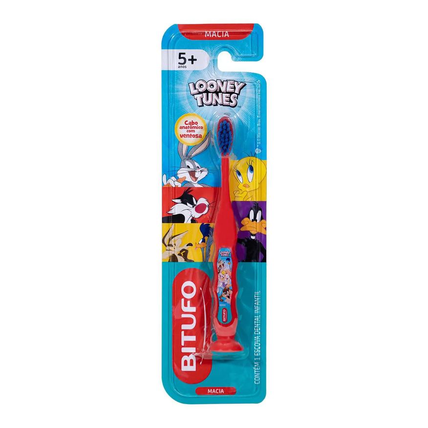 Bitufo Escova de Dente Infantil Looney Tunes Macia 1 unidade