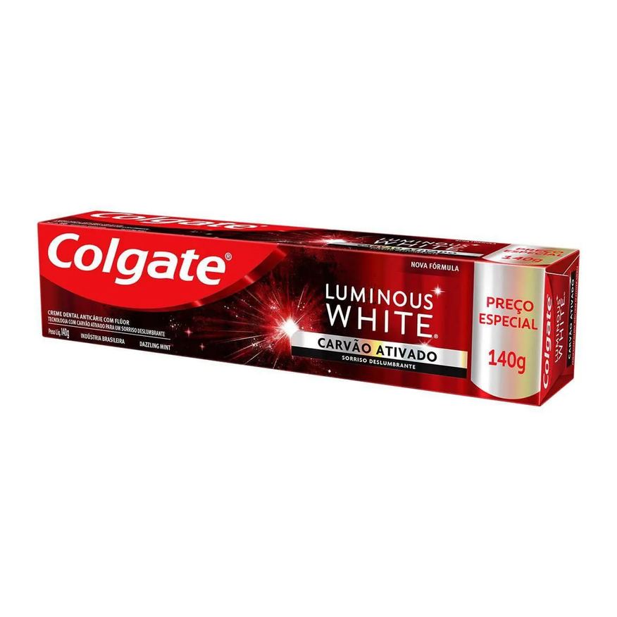 Colgate Creme Dental Luminous White Carvão Ativado 140g