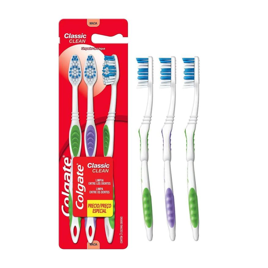Colgate Escova de Dente Classic Clean 3 unidades