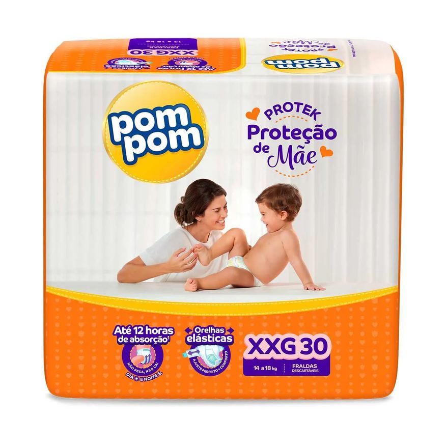 Chá Kit de Bebê Pom Pom Fralda XXG com Talco e Sabonete