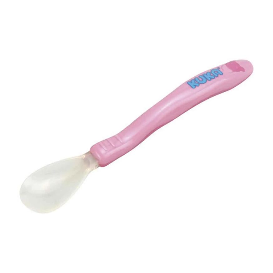 Kuka Colher com Ponta de Silicone Cor Rosa com 1 unidade