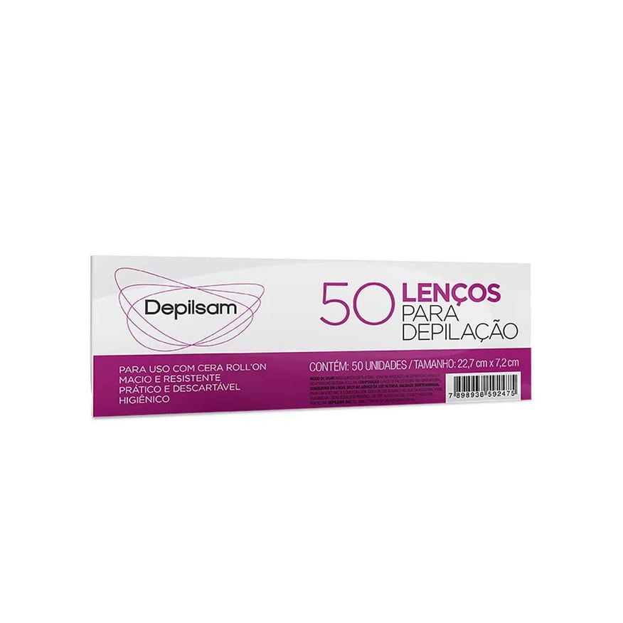 Depilsam Lenço para Depilação Para Uso com Cera Roll-On com 50 unidades