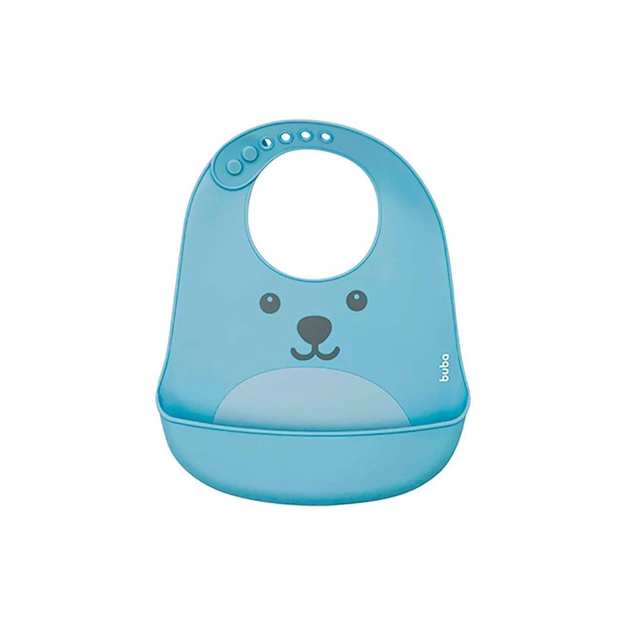 Buba Babador de Silicone com Pega Migalhas Gumy Baby Azul com 1 unidade
