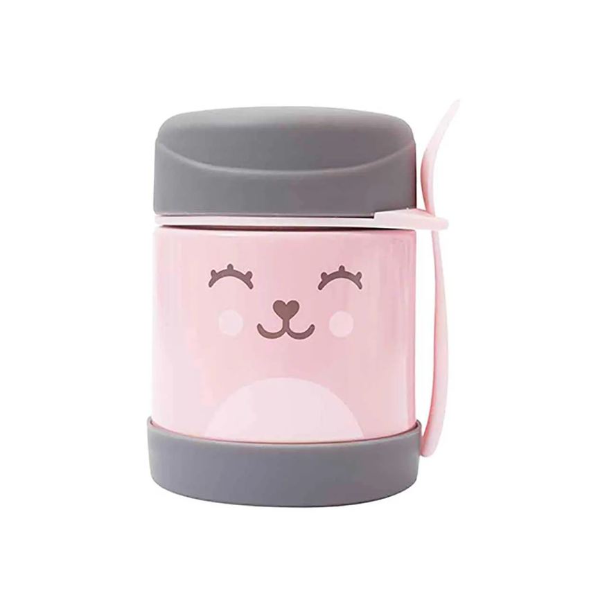 Buba Pote Térmico para Alimentos com Colher Baby Gumy Rosa 1 unidade