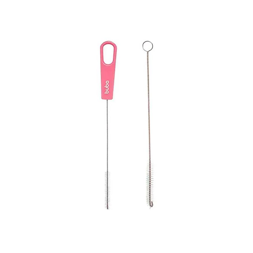 Buba Escova de Limpeza para Canudo Baby Rosa com 1 unidade