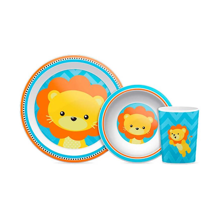 Buba Kit Refeição Baby Animal Fun Leão com 1 unidade