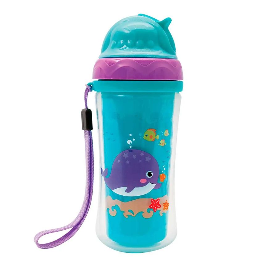 Buba Copo com Canudo e Parede Dupla Baby Turminha do Mar capacidade 250ml