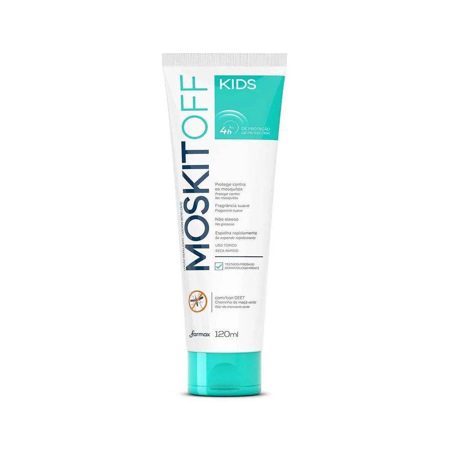 de Repelente Inseto Infantil Moskitoff Kids com DEET Loção 120ml