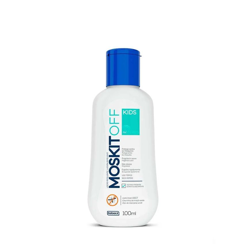 de Repelente Inseto Infantil Moskitoff Kids com DEET Loção 100ml