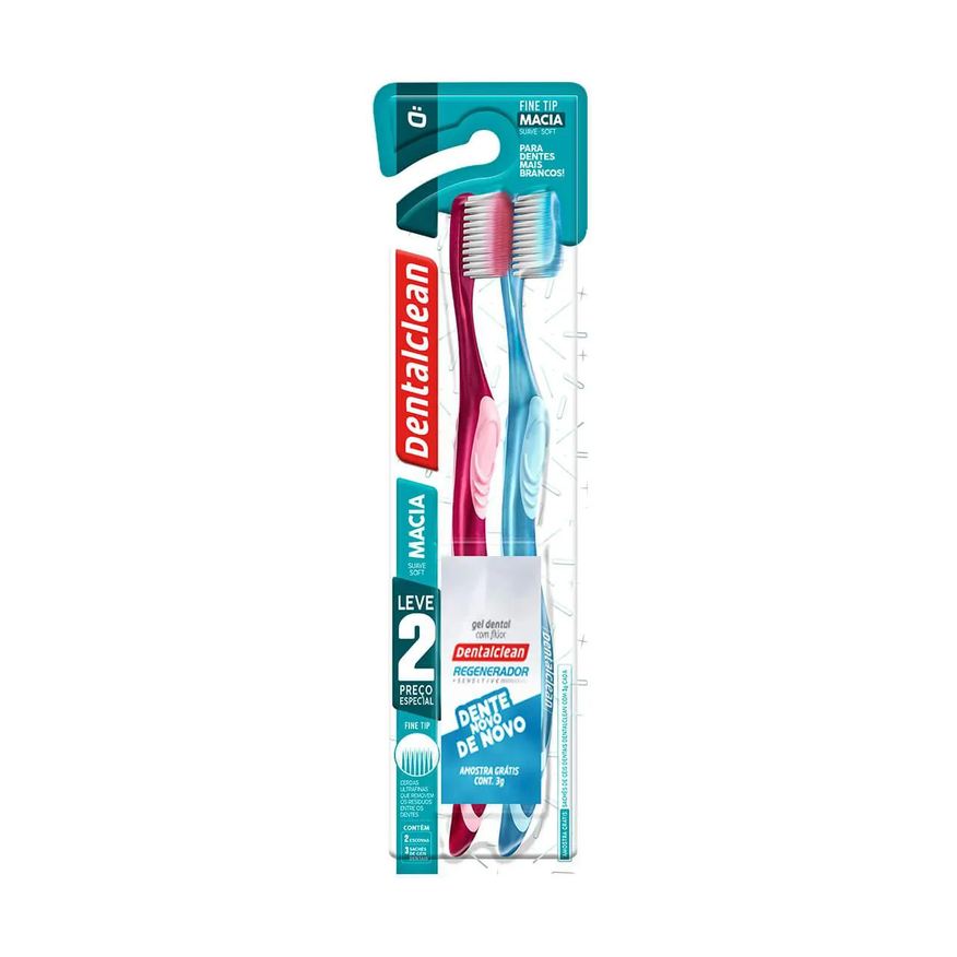 Dentalclean Escova de Dente Fine Tip Macia com 2 unidades
