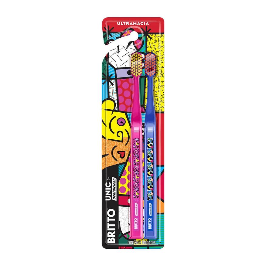 Dentalclean Kit Escova de Dente Romero Britto 2 unidades