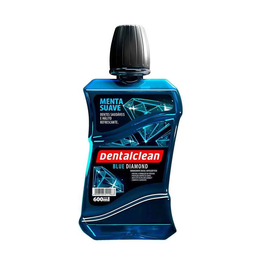DentalClean Enxaguante Antisséptico Bucal Blue Diamond com 600ml