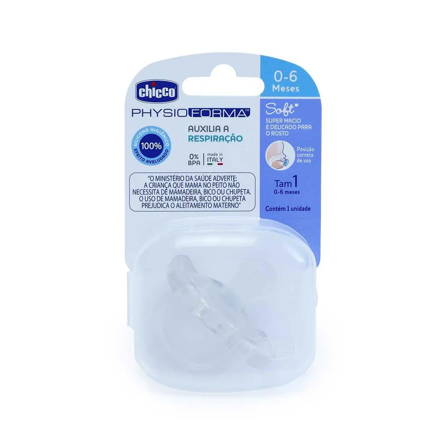 Chicco Chupeta Physio Forma Soft 0 - 6 Meses Transparente com 1 unidade