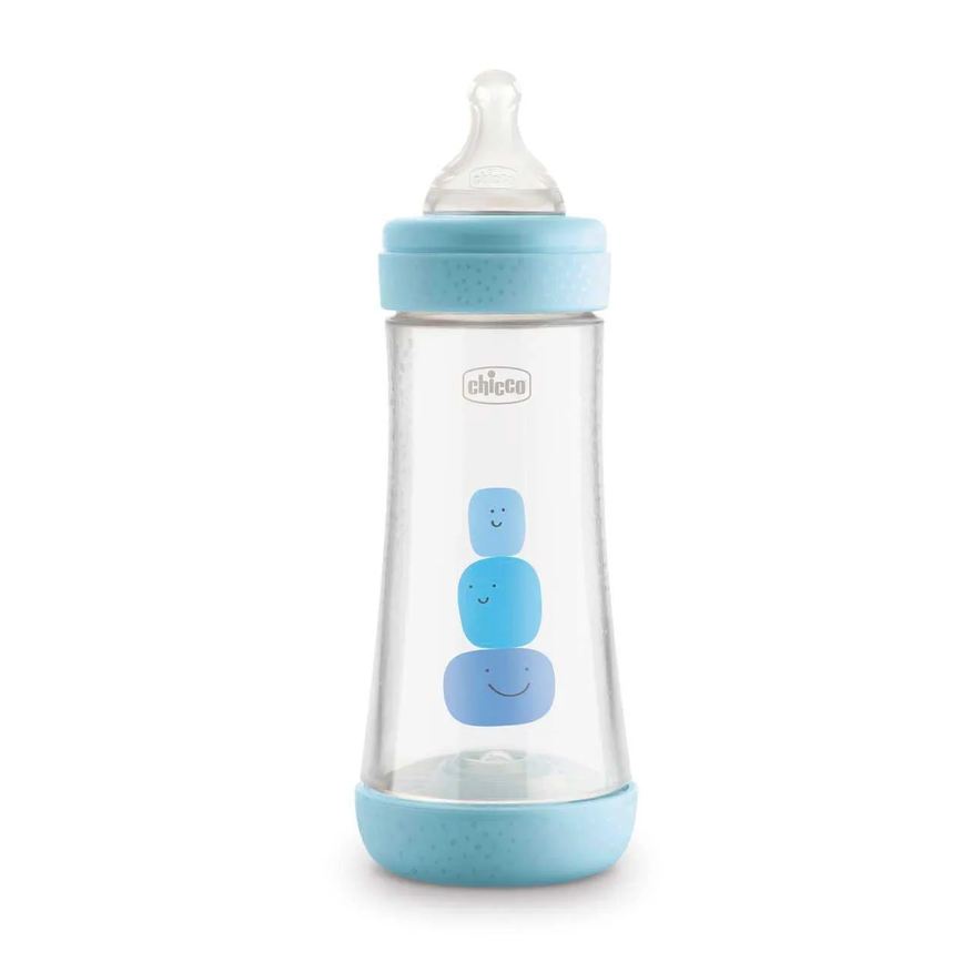 Chicco Mamadeira Perfect 5 Fluxo Rápido 4m+ Azul 300ml - 1 unidade