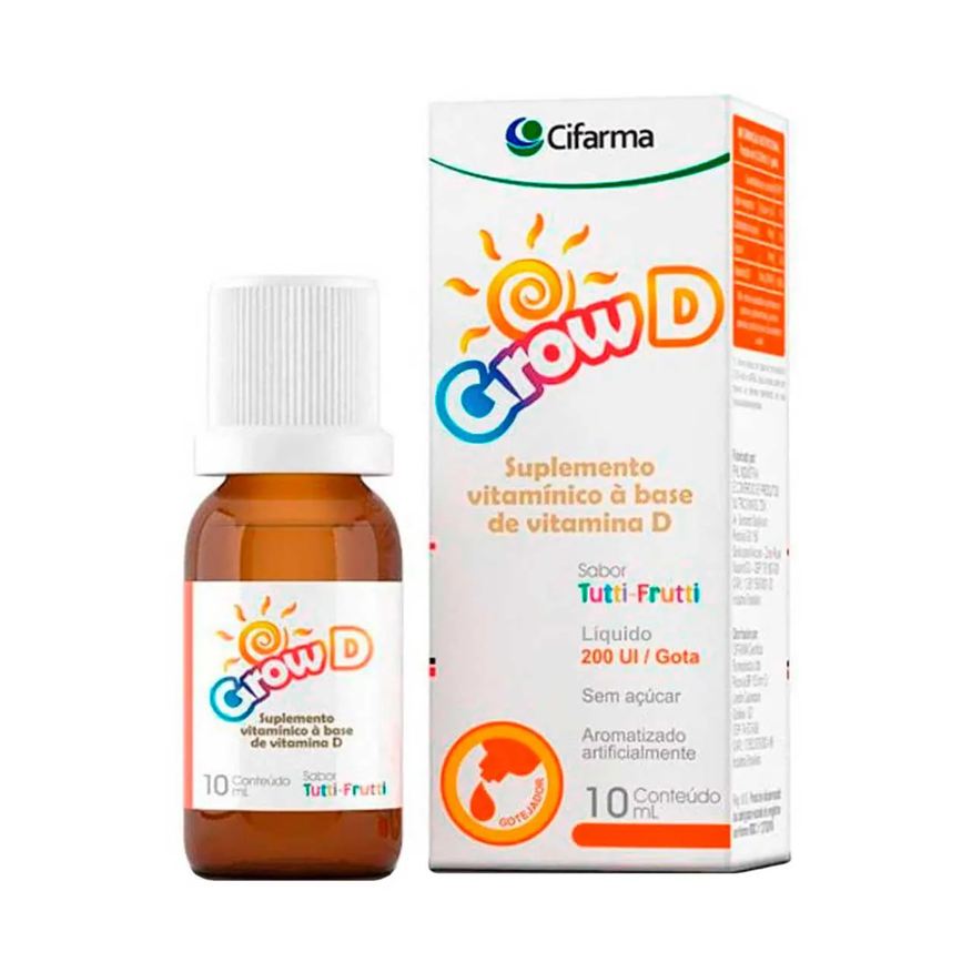 Grow Vitamina D 200UI D Tutti-Frutti Gotas 10ml