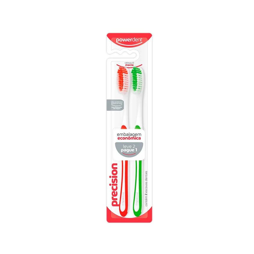 Powerdent Escova de Dente Precision Macia com 2 Unidades