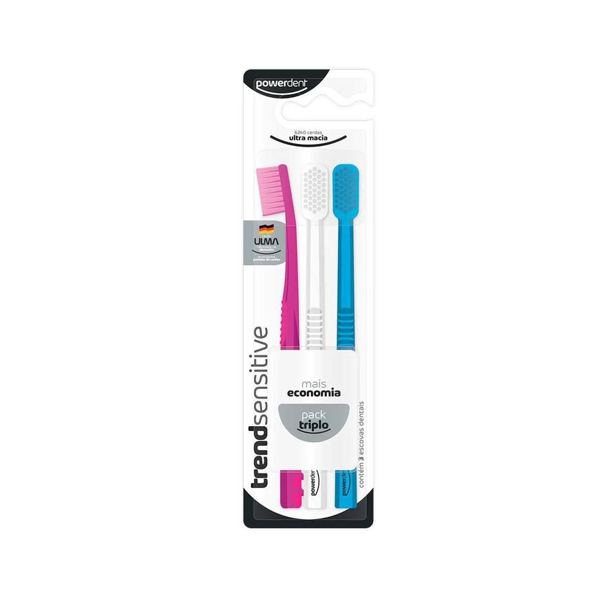 Powerdent Escova de Dente Trend Sensitive com 3 Unidades