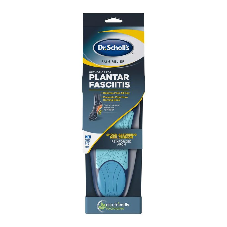 de Palmilha Gel Dr. Scholls Pain Relief Fascite Plantar Azul Transparente 1 par