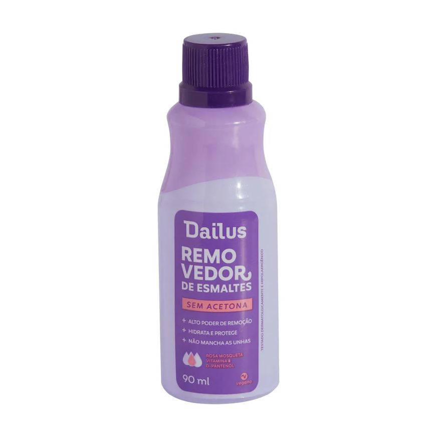 de Removedor Esmaltes Dailus Sem Acetona Vegano 90ml