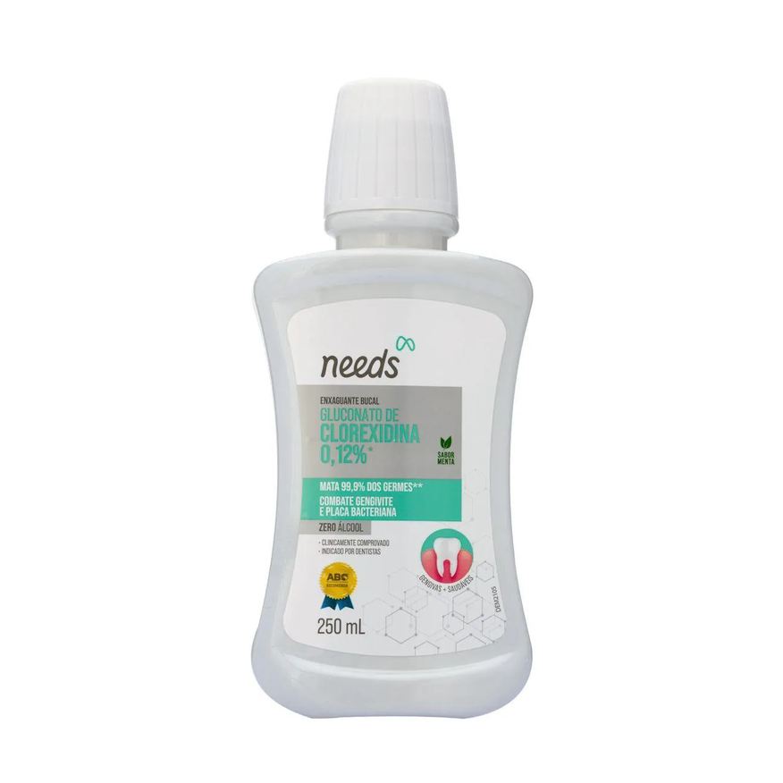 Needs Enxaguante Bucal Clorexidina 0,12% Menta Sem Álcool 250ml