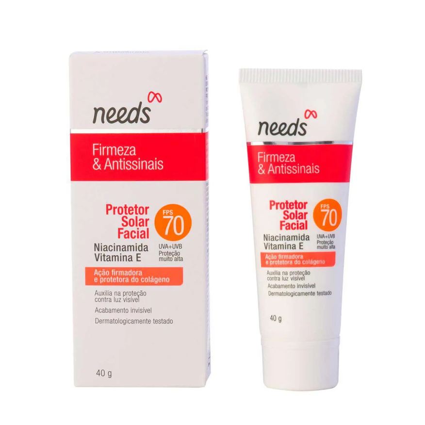 Needs Protetor Solar Facial Firmeza & Antissinais FPS 70 40g