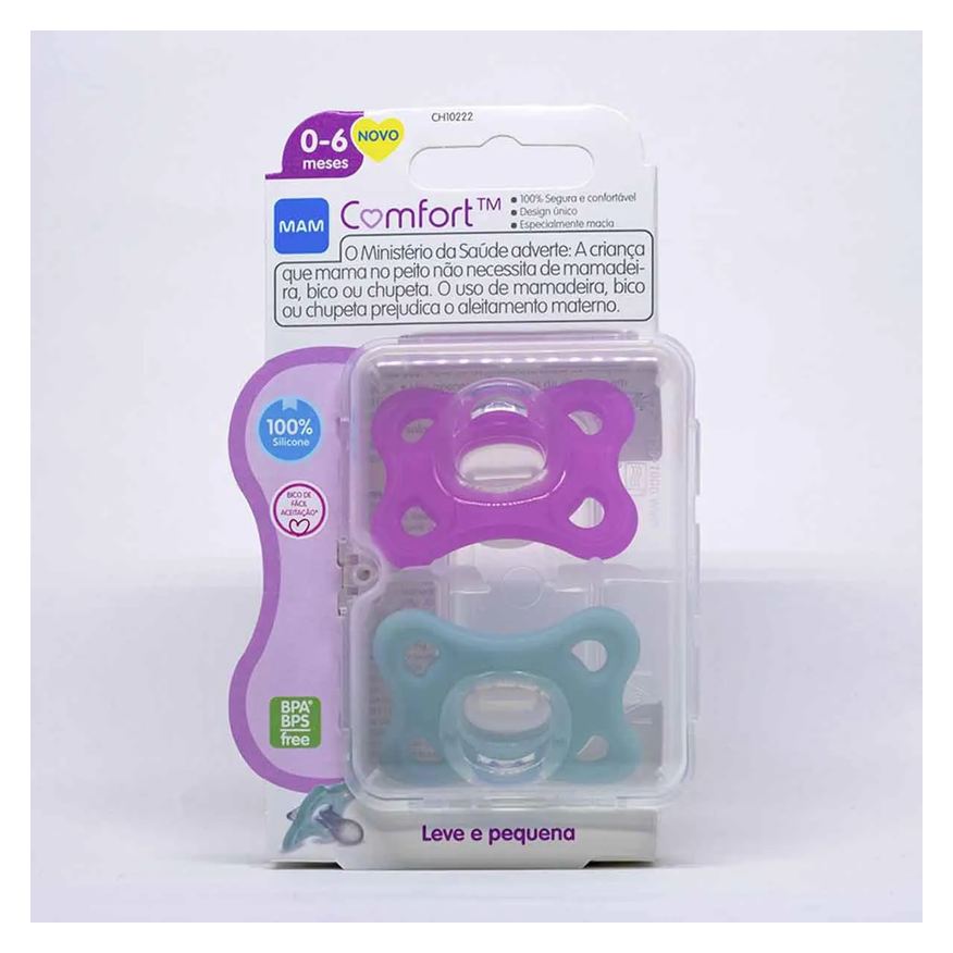 MAM Chupeta Comfort Rosa e Neutra - 2 Unidades