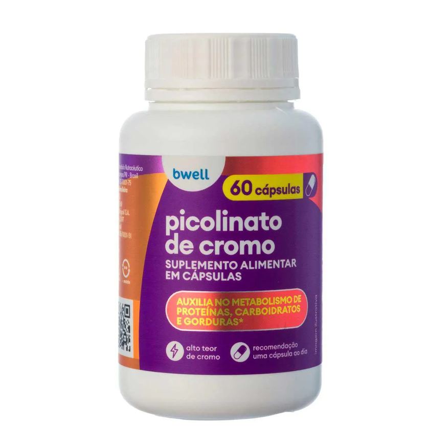 bwell Picolinato de Cromo 250mcg 60 Cápsulas